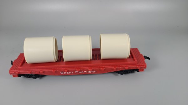 Tyco, Great Northern Flat Car with Pipe, 342-D, HO Gauge, TU24-1725