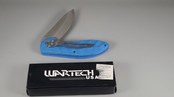 Locking Blade with Belt Clip, Blue Finish, New, Wartech, TU24-1673