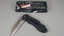 Locking Blade Knife, Black Finish, New, Frost Cutlery, TU25-0021
