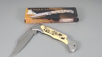 Locking Blade Knife, Eagle Inlay Finish, New, Eagle Folder, TU25-0024