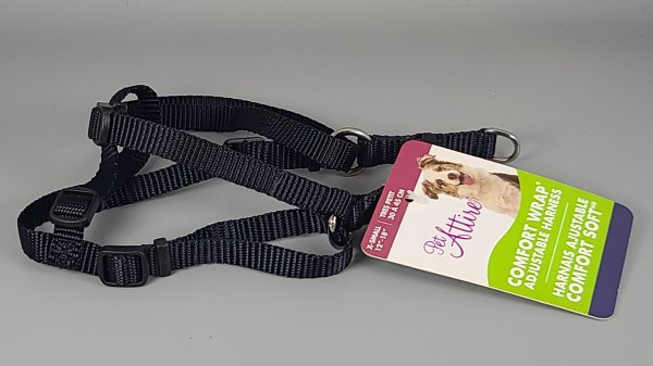 Nylon Dog Harness, Black, New, CPP, Extra Small 12x18 Inch, TU25-0034