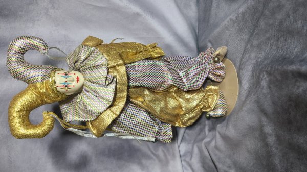 No Name Manufacture, Gold/Multi Color, Jester, Porcelain, TU25-0092
