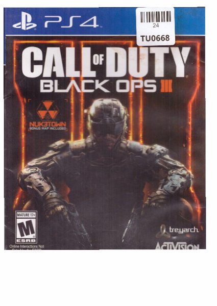 Sony, Play Station 4, Call Of Duty, Black Ops III, Game, TU24-0668