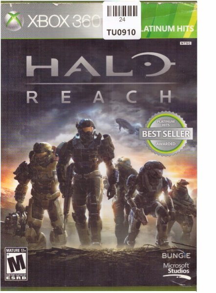 X Box 360, Halo Reach Platinum Hits, Game, TU24-0910
