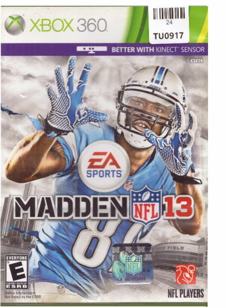 X Box 360, Madden 13, Game, TU24-0917