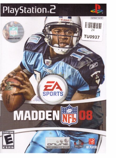 Sony, Play Station 2, Madden 08, Game, TU24-0937