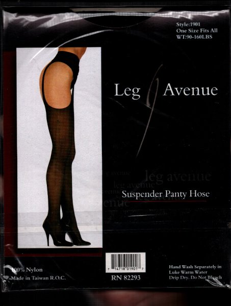 Leg Avenue, Suspender, Pantyhose, LA1901, Black, FA-LA1901-BLK