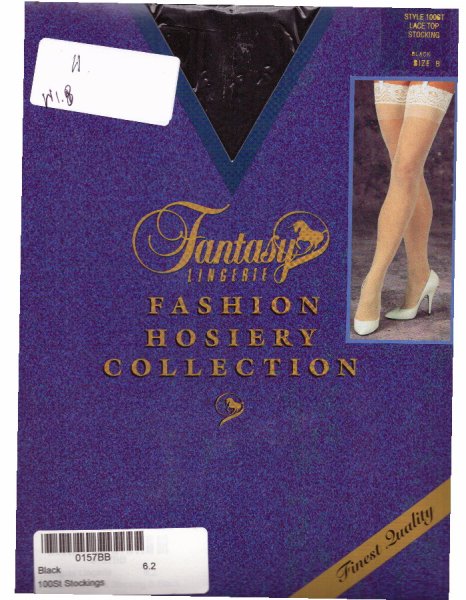 Fantasy Lingerie, Lace Top, Stocking, 100ST, Black, FA-100ST-BLK